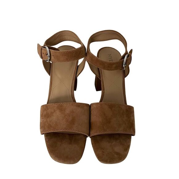 NYDJ Brown The Liz Block Heel Ankle Strap Sandals - Picture 8 of 8